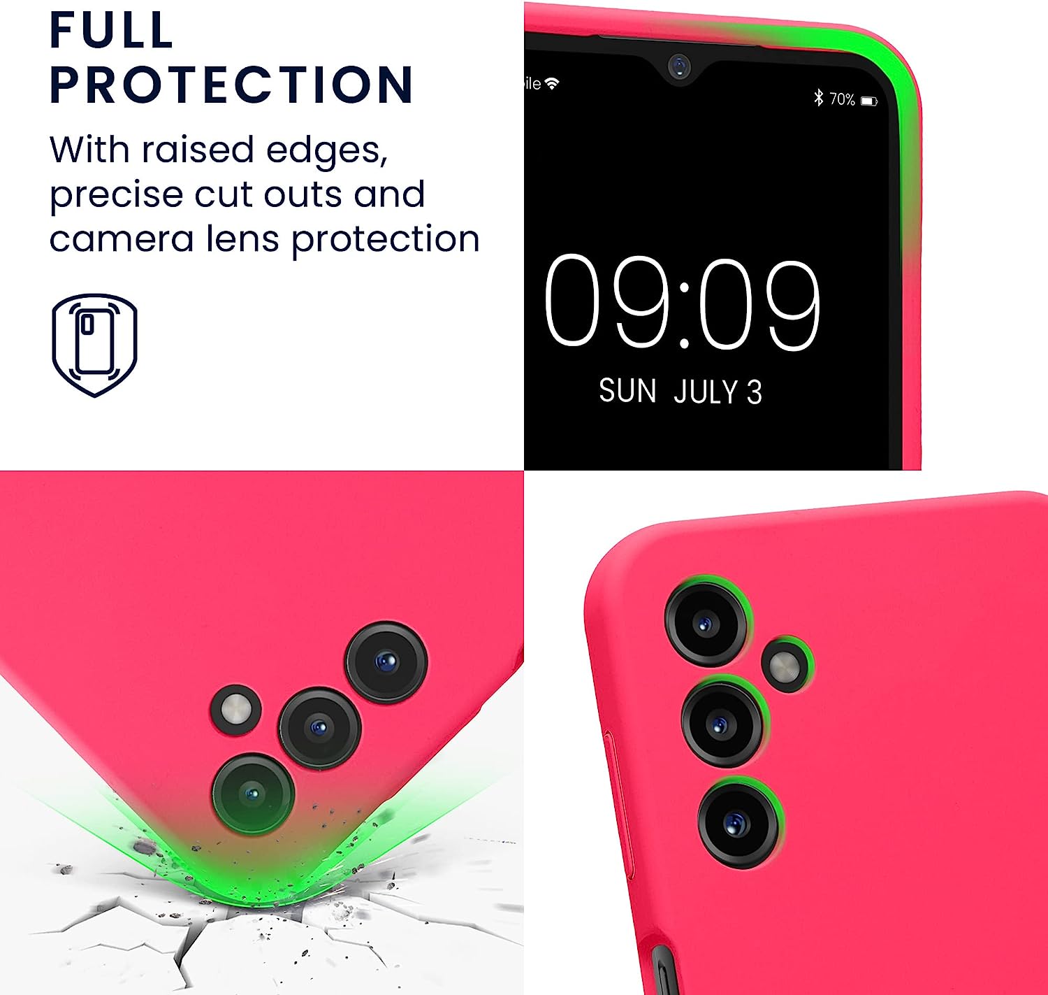 KW Samsung Galaxy A14 5G Θήκη Σιλικόνης Rubber TPU - Neon Pink - 60808.77