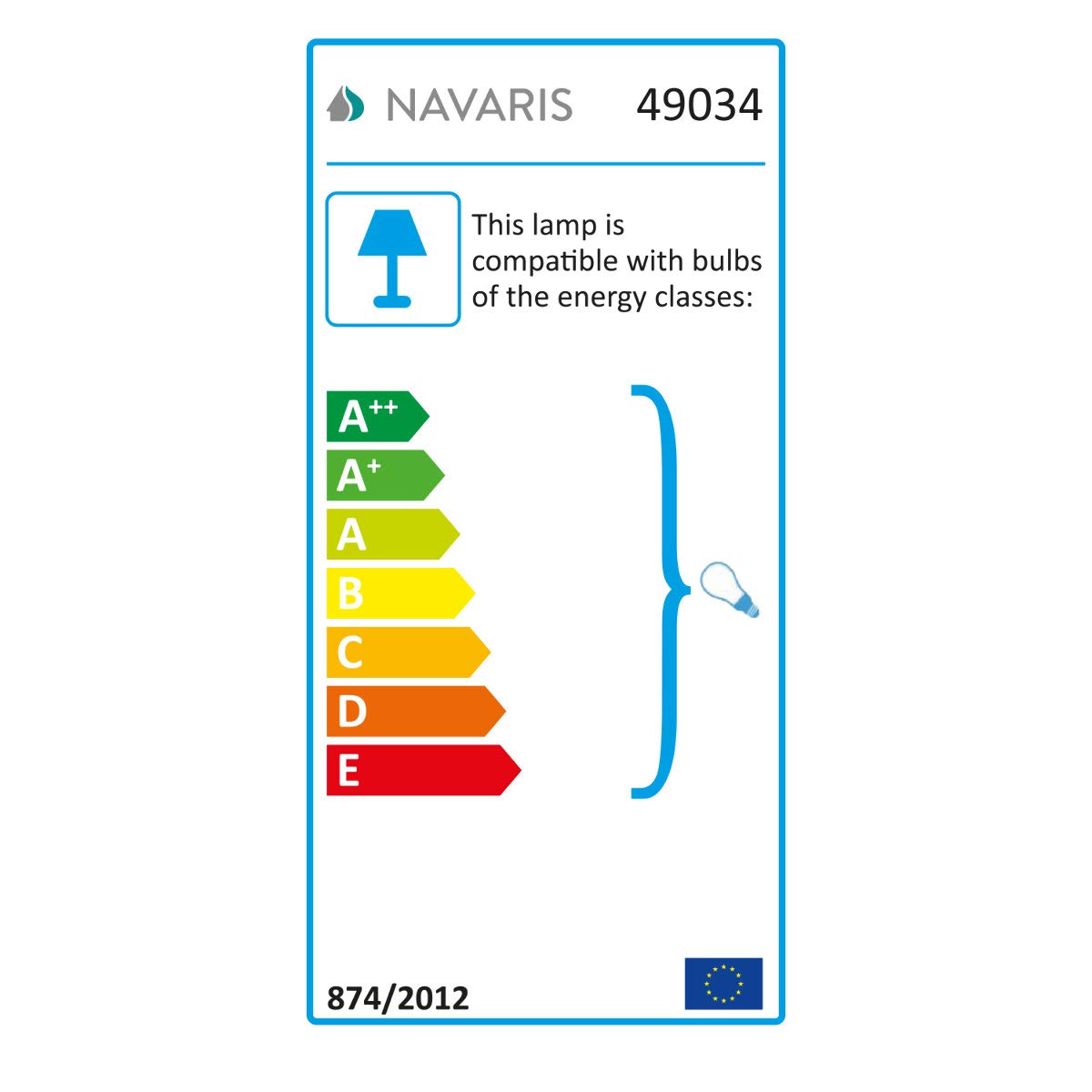 Navaris LED Floor Lamp Φωτιστικό Δαπέδου με Φωτισμό LED - Black - 49034.01
