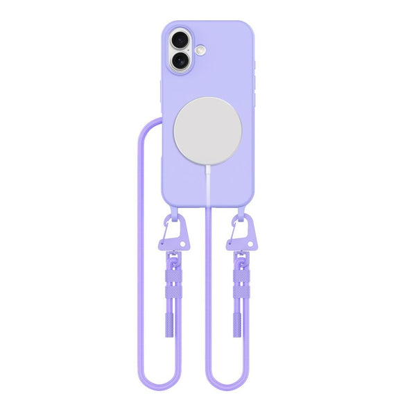 Tech - Protect iPhone 16 MagNecklace - MagSafe Θήκη Σιλικόνης TPU με Pυθμιζόμενο Αποσπώμενο Κορδόνι - Lavender