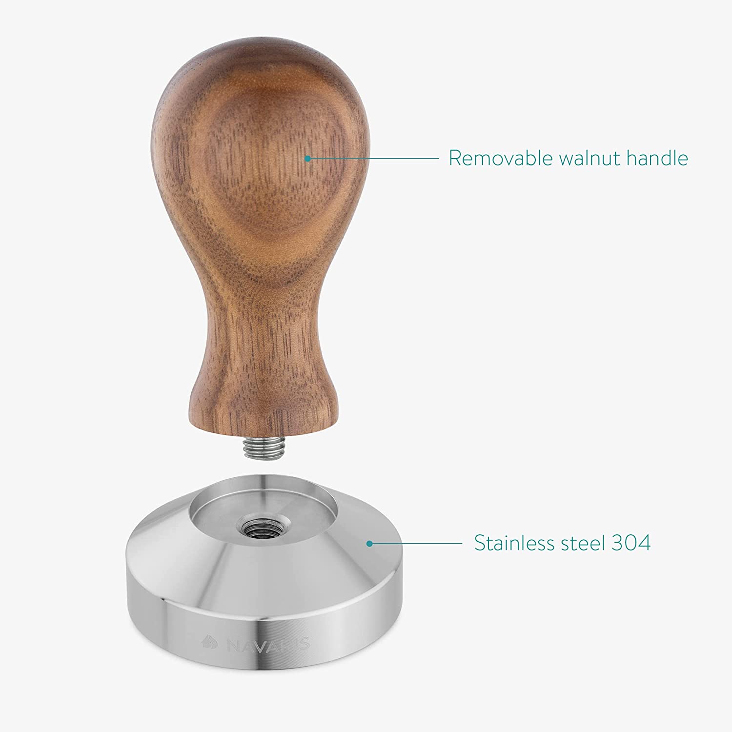 Navaris Πατητήρι Εσπρέσο με Βάση Σιλικόνης - 51mm - Black - 53238.01.03