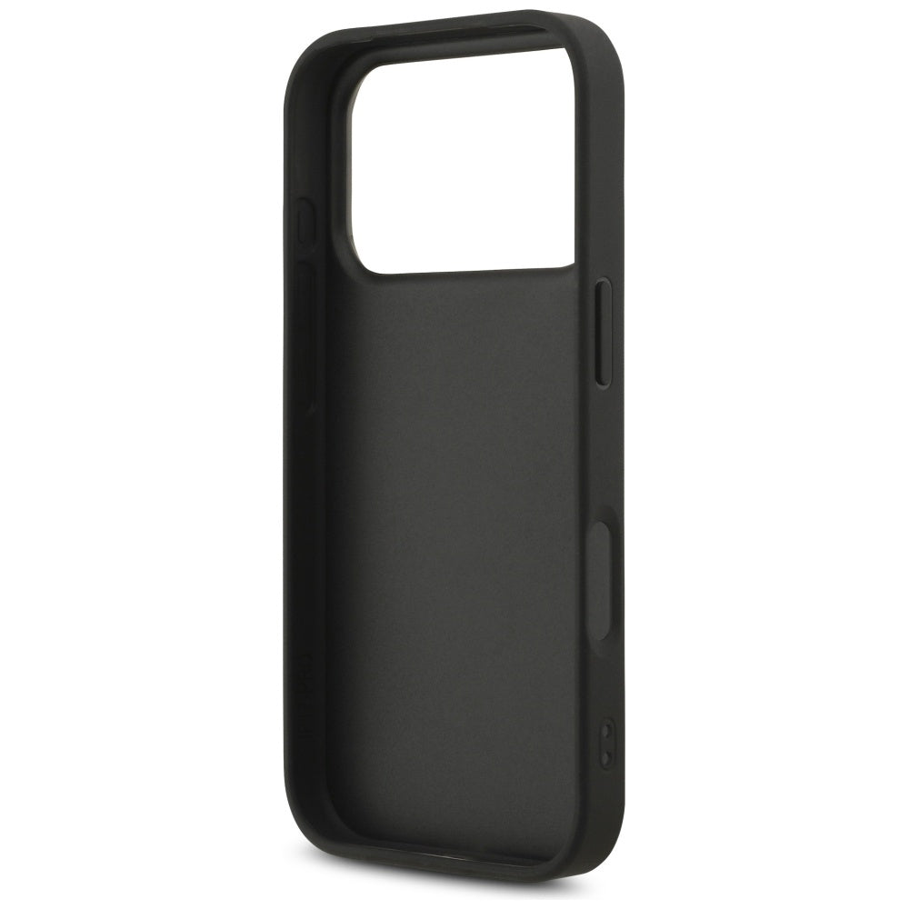 Guess iPhone 17 Pro - Fixed Glitter Big 4G - Σκληρή Θήκη με Πλαίσιο Σιλικόνης - Black - GUHCP17LHG4SGK