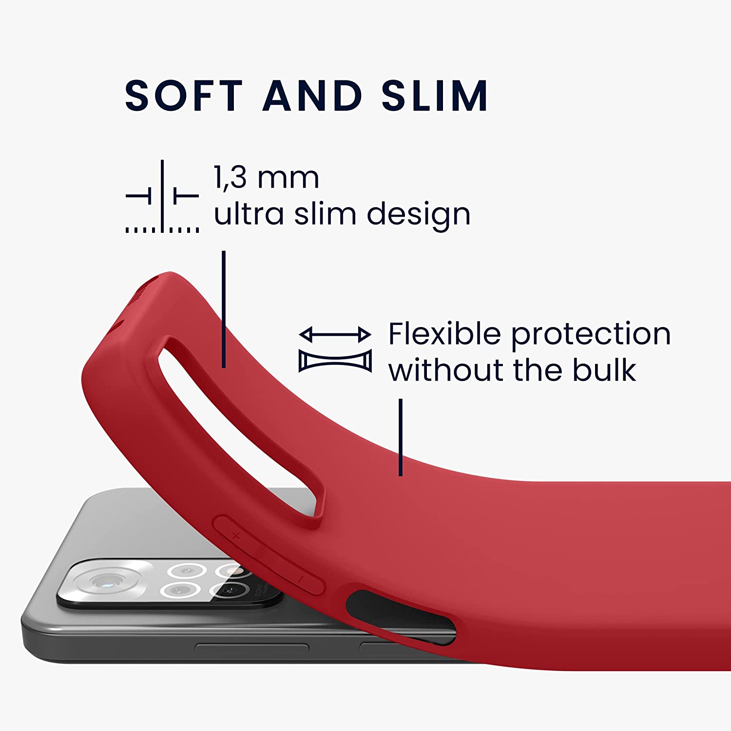 KW Xiaomi Redmi Note 11 / Redmi Note 11S Θήκη Σιλικόνης TPU - Red - 57368.09