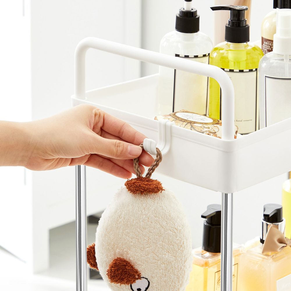 Songmics Πλαστικό Καρότσι Εξοικονόμησης Χώρου για Οργάνωση και Αποθήκευση με 3 Ράφια - 22 x 40 x 67 cm - White - KSC019W01