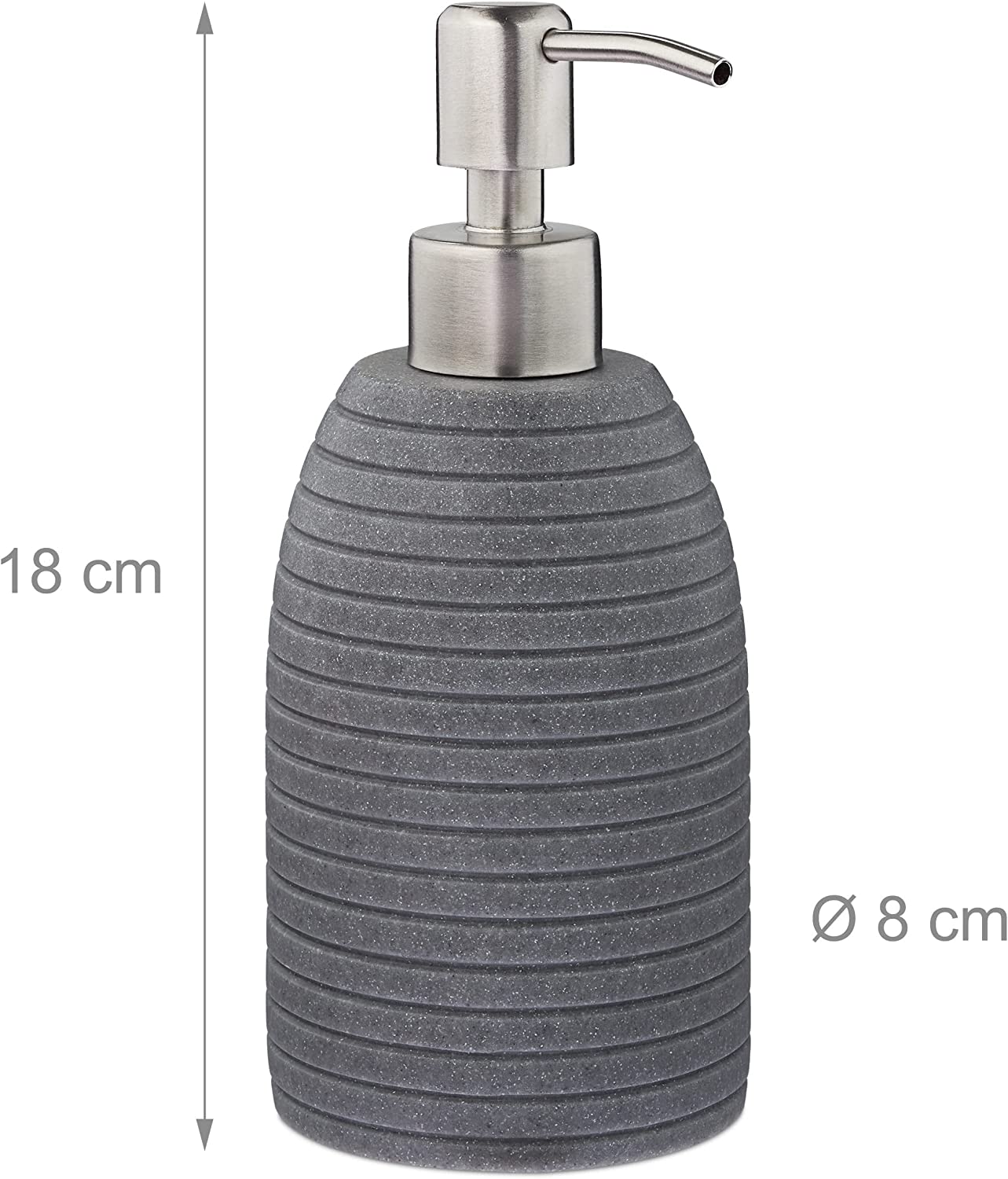 Relaxdays Σαπουνοθήκη Dispenser από Πολυρεσίνη - Grey - 4052025908799