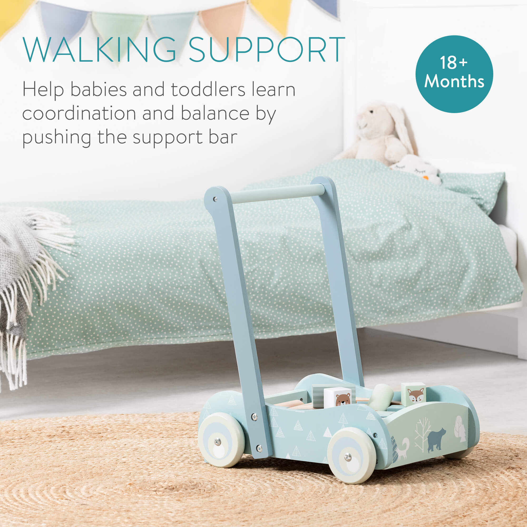 Navaris Ξύλινη Περπατούρα με Τουβλάκια - Blue - 54247.01