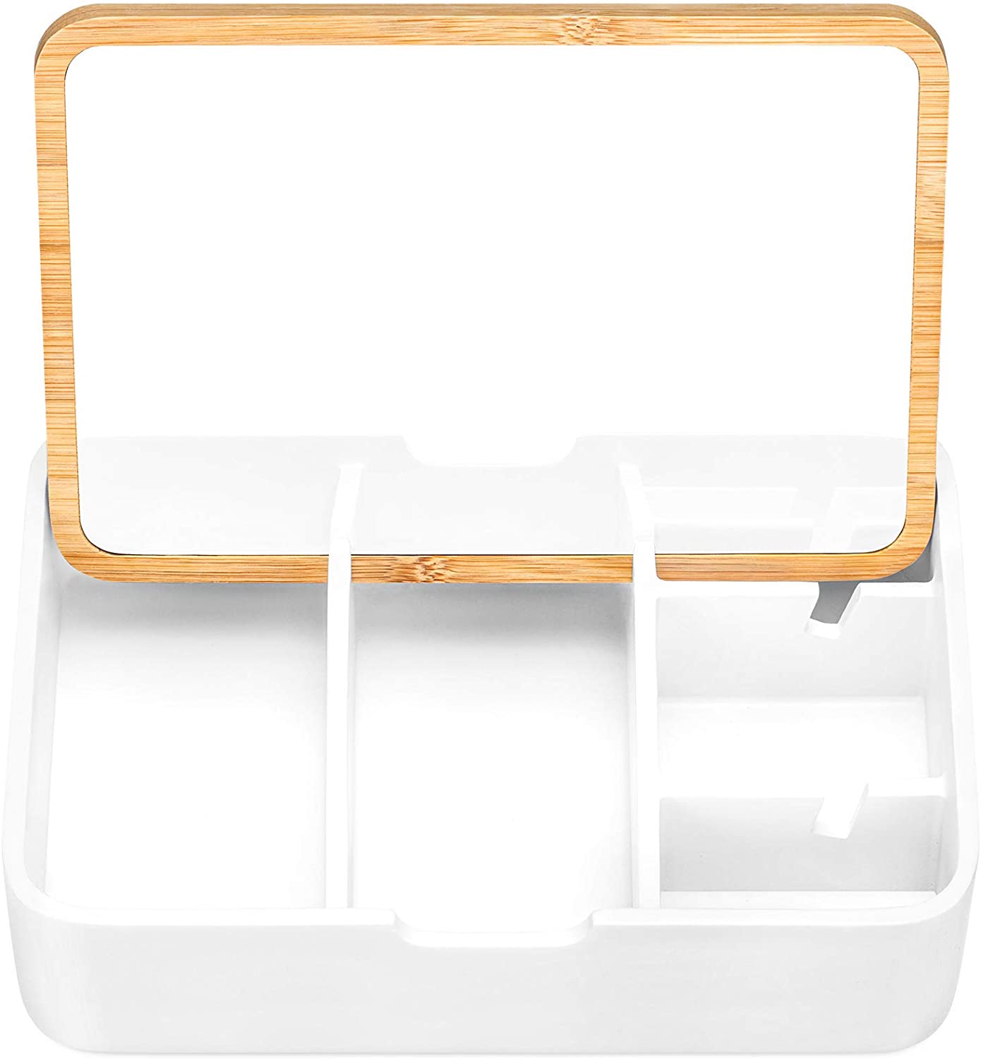 Navaris Κουτί Αποθήκευσης Κοσμημάτων με Καθρέπτη και Καπάκι - White / Brown - 49049.02