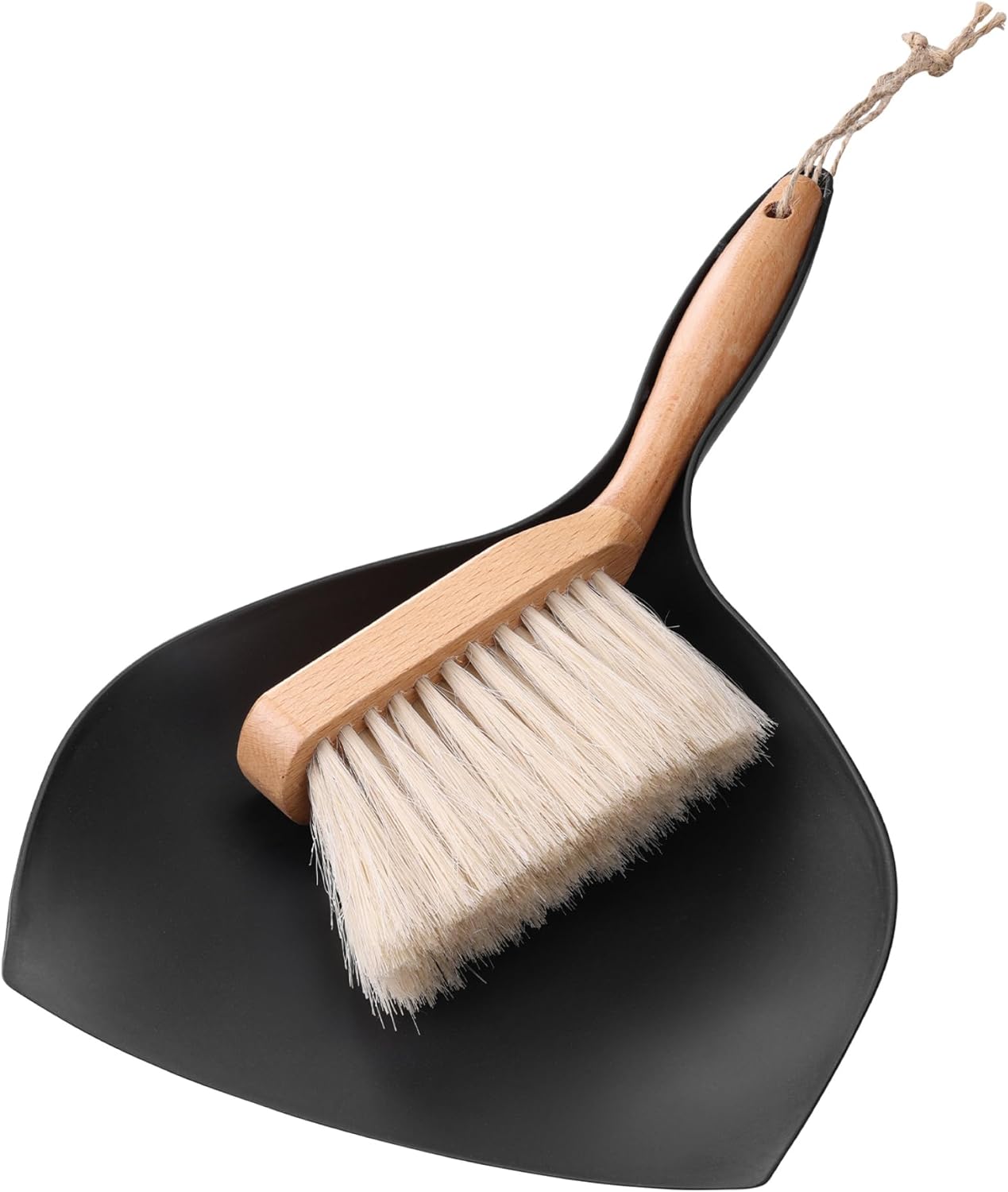 Navaris Σετ με Ξύλινη Σκούπα Χειρός με Πλαστικό Φαράσι - Black / Brown - 61966.01