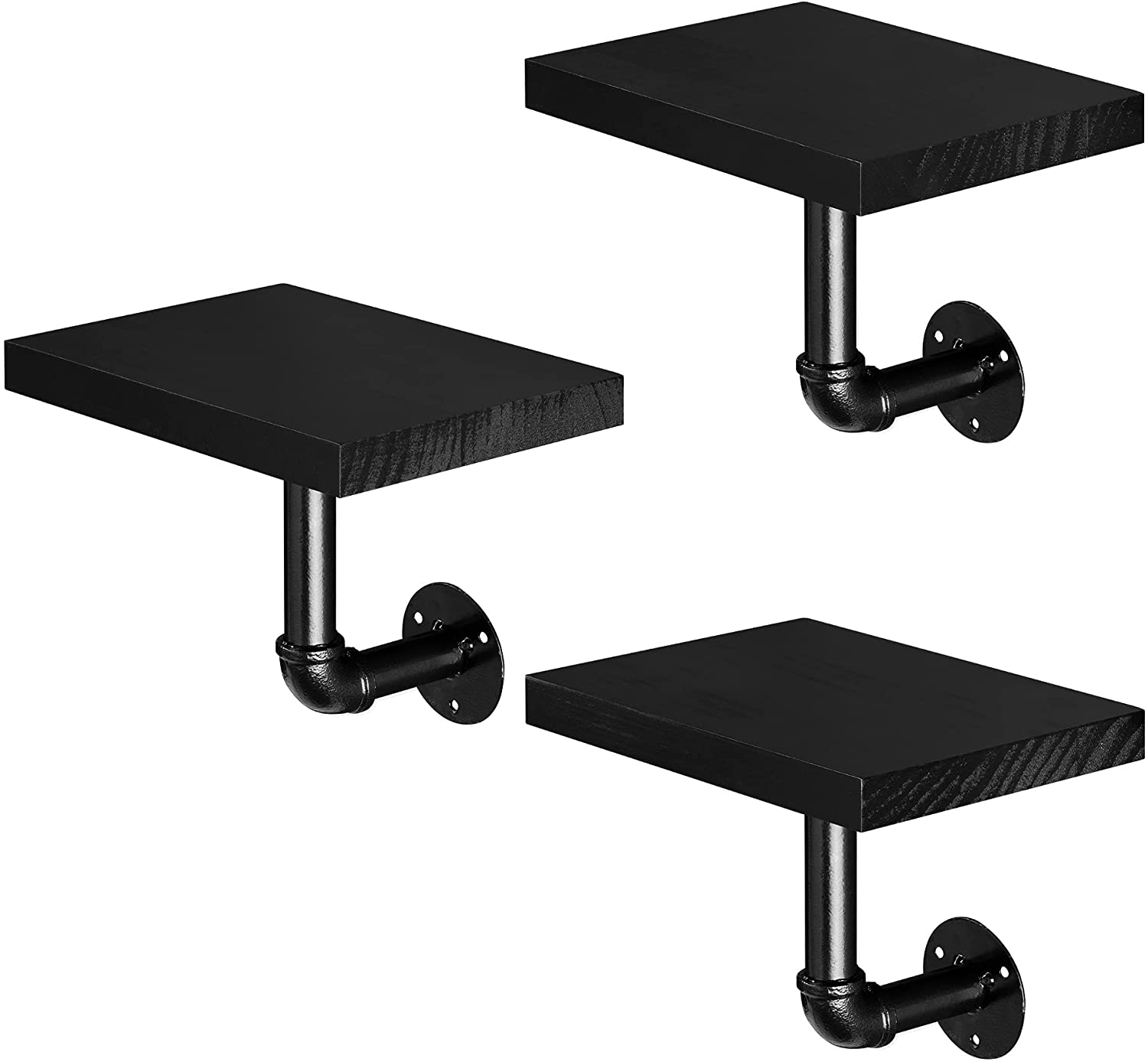 Navaris Σετ 3 Ράφια με Βάση - 20 x 15 x 18 cm - Black - 50683.1.01