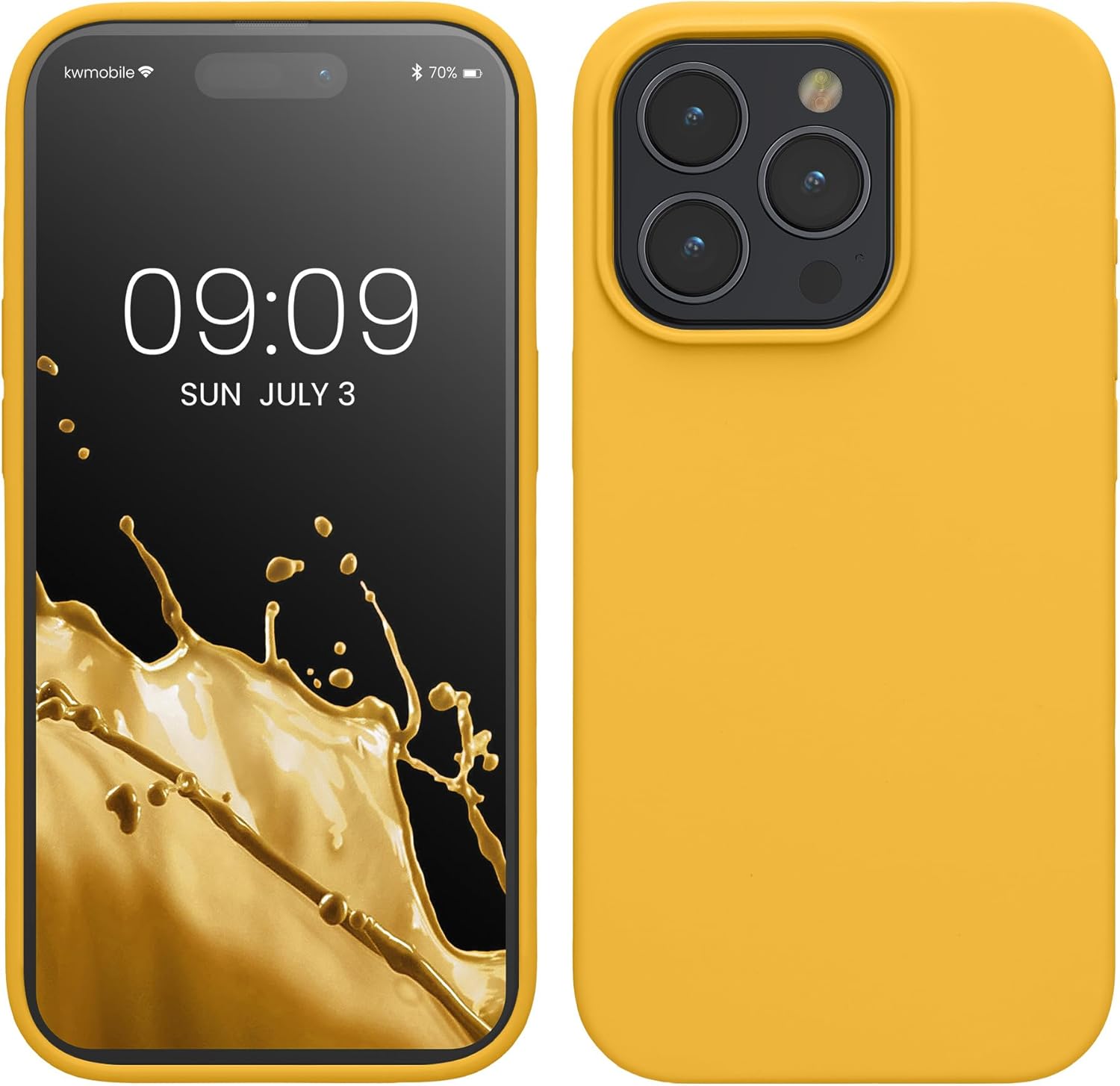 KW iPhone 15 Pro Θήκη Σιλικόνης Rubberized TPU - Honey Yellow