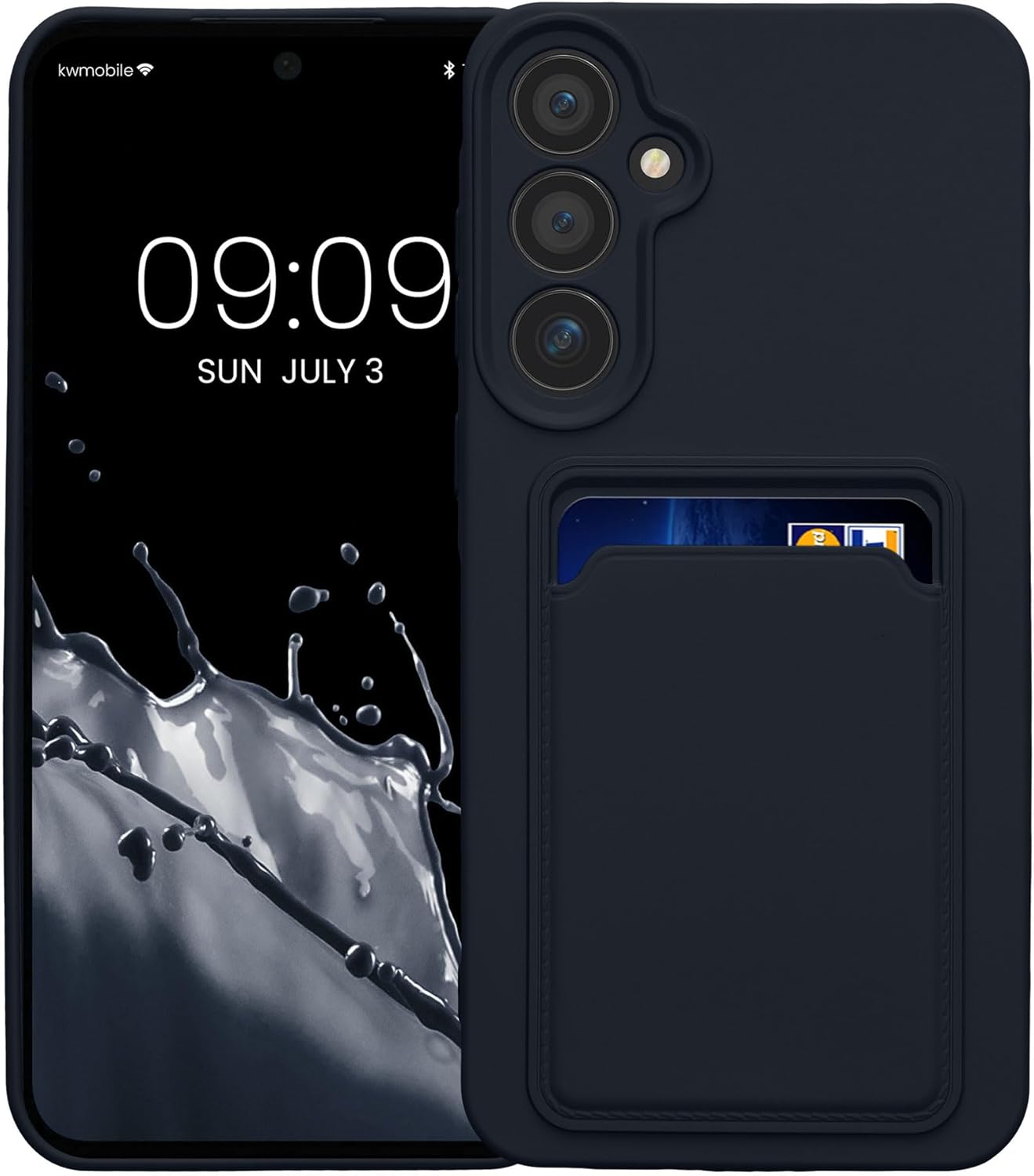KW Samsung Galaxy A55 5G Θήκη Σιλικόνης TPU με Υποδοχή για Κάρτα - Dark Blue