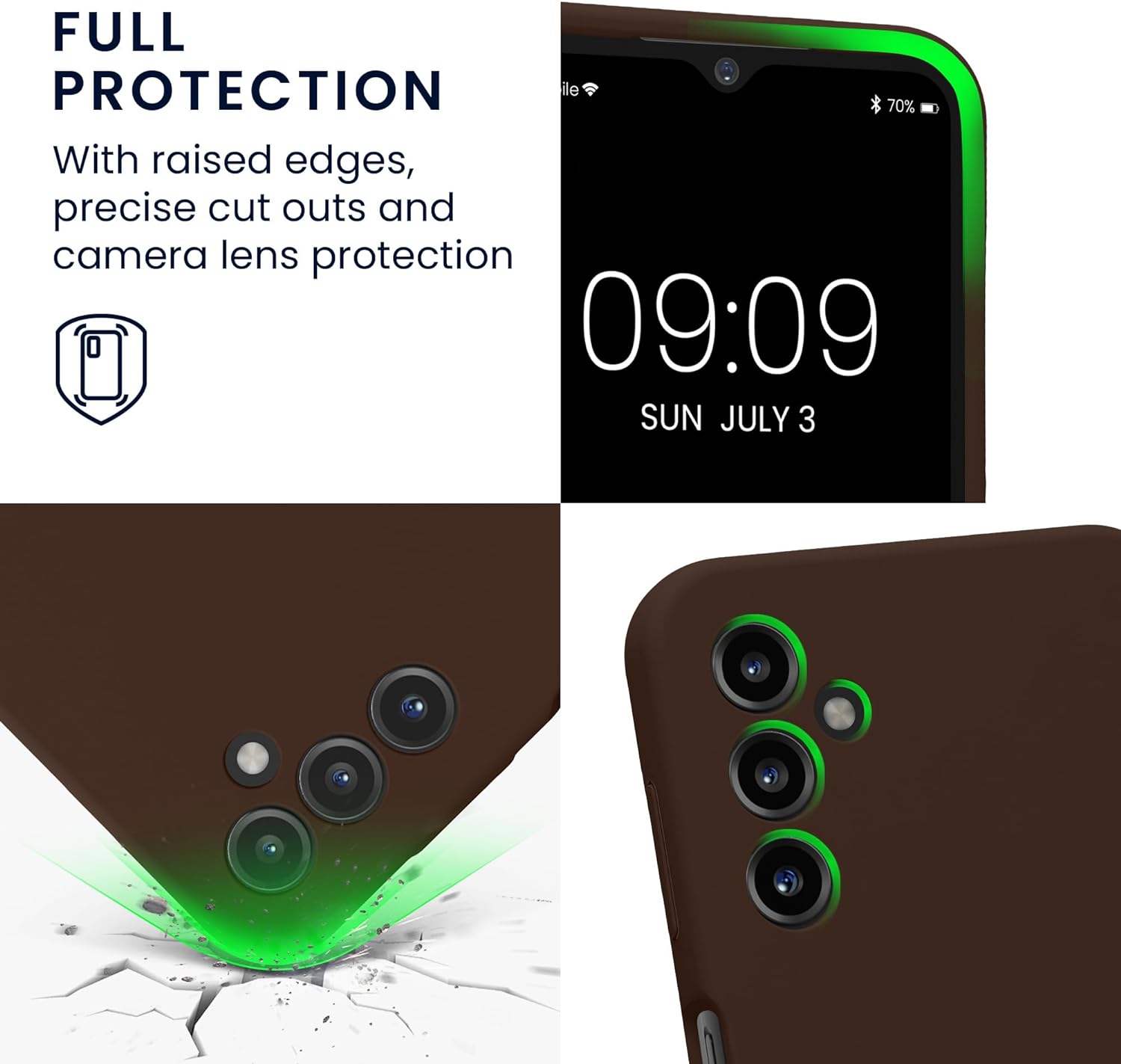 KW Samsung Galaxy A14 5G Θήκη Σιλικόνης Rubberized TPU - Chocolate