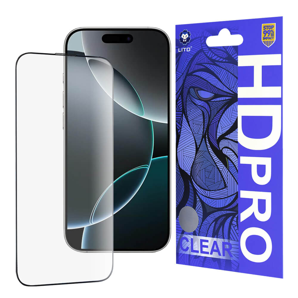 Lito iPhone 16 Pro HD Pro Clear Αντιχαρακτικό Γυαλί Οθόνης - Black
