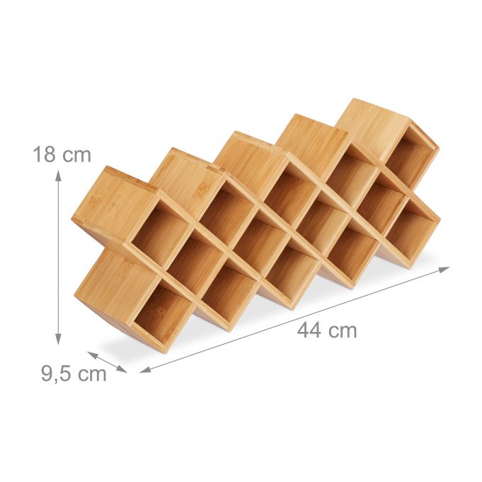 Relaxdays Βάση Μπαχαρικών από Μπαμπού με 18 Βάζα - Natural - 4052025259518