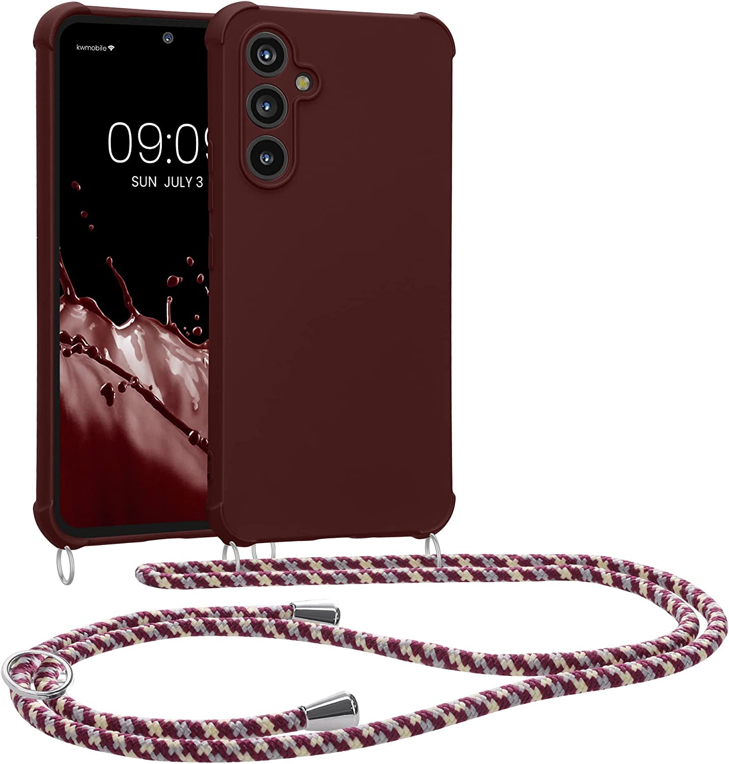 KW Samsung Galaxy A54 5G Θήκη Σιλικόνης TPU με Λουράκι - Bordeaux Purple - 60805.187