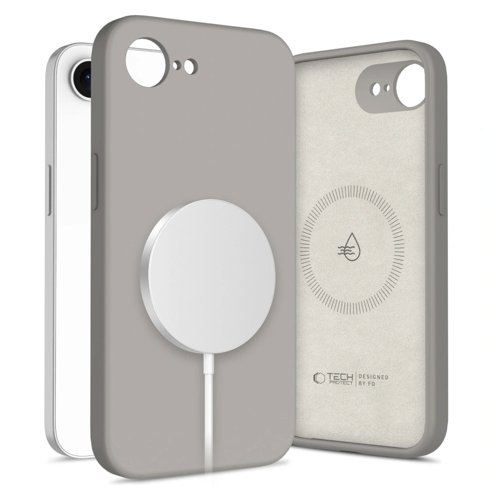 Tech-Protect iPhone 16e Liquid Silicone MagSafe Θήκη Σιλικόνης - Stone Grey