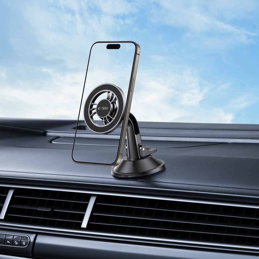 Tech-Protect N56 SHRT Μαγνητική MagSafe Βάση Αυτοκινήτου για το Ταμπλό και το Παρμπρίζ - Black