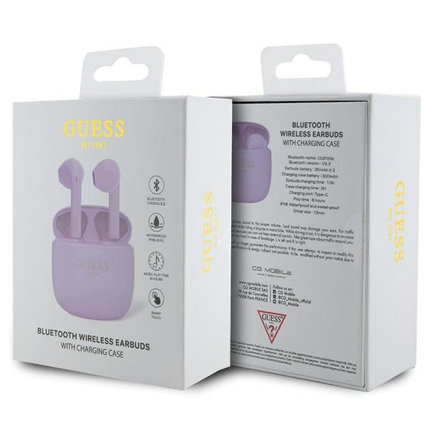 Guess TWS Classic EST Logo - Bluetooth 5.3 - Ασύρματα ακουστικά για Κλήσεις / Μουσική - Purple