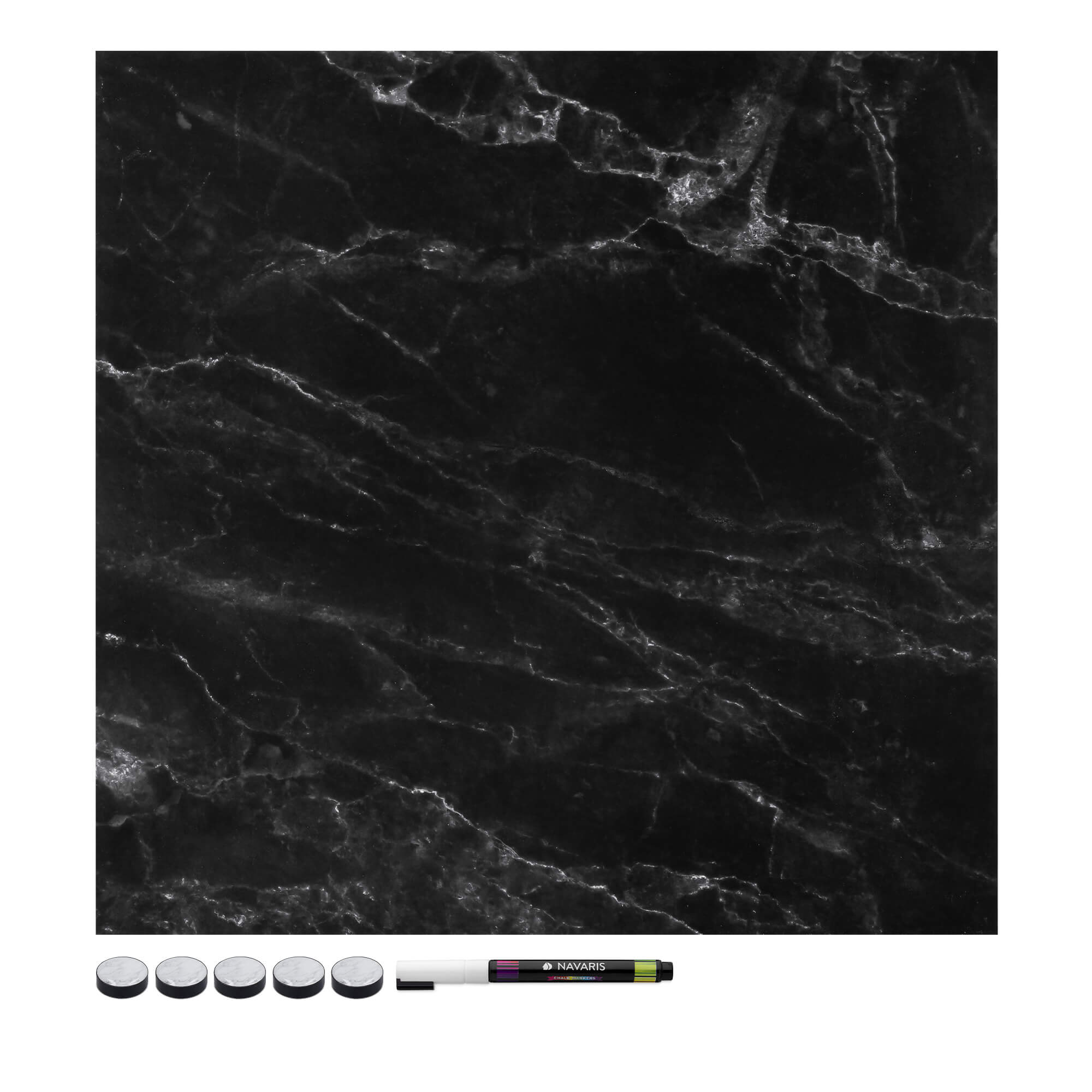 Navaris Μαγνητικός Πίνακας - Design Black Stone - 40 x 40cm - 57021.03