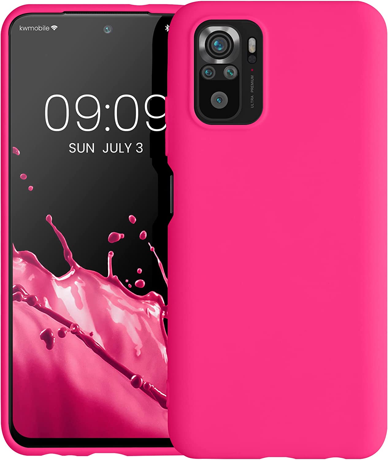 KW Xiaomi Redmi Note 10 / Note 10s / Poco M5s Θήκη Σιλικόνης TPU - Neon Pink - 54541.77