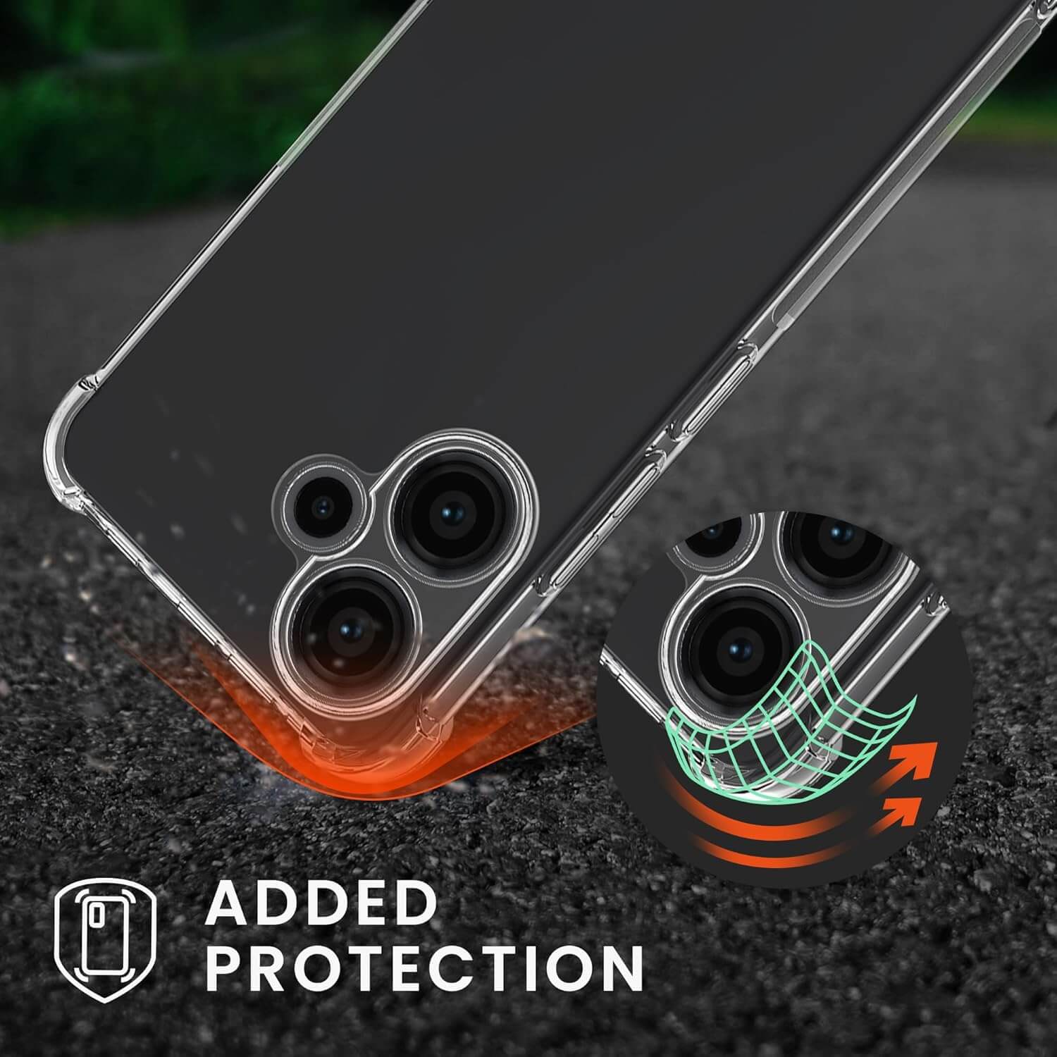 KW Xiaomi Redmi Note 13 Pro+ 5G Θήκη Σιλικόνης TPU με Λουράκι - Διάφανη / Black