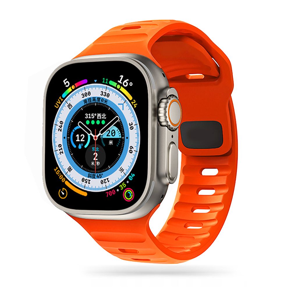 Tech-Protect Λουράκι Apple Watch 8/9/10/11 - SE (1/2/3) - Ultra (1/2/3) – 44/45/46/49mm IconBand Line Λαστιχένιο - Orange