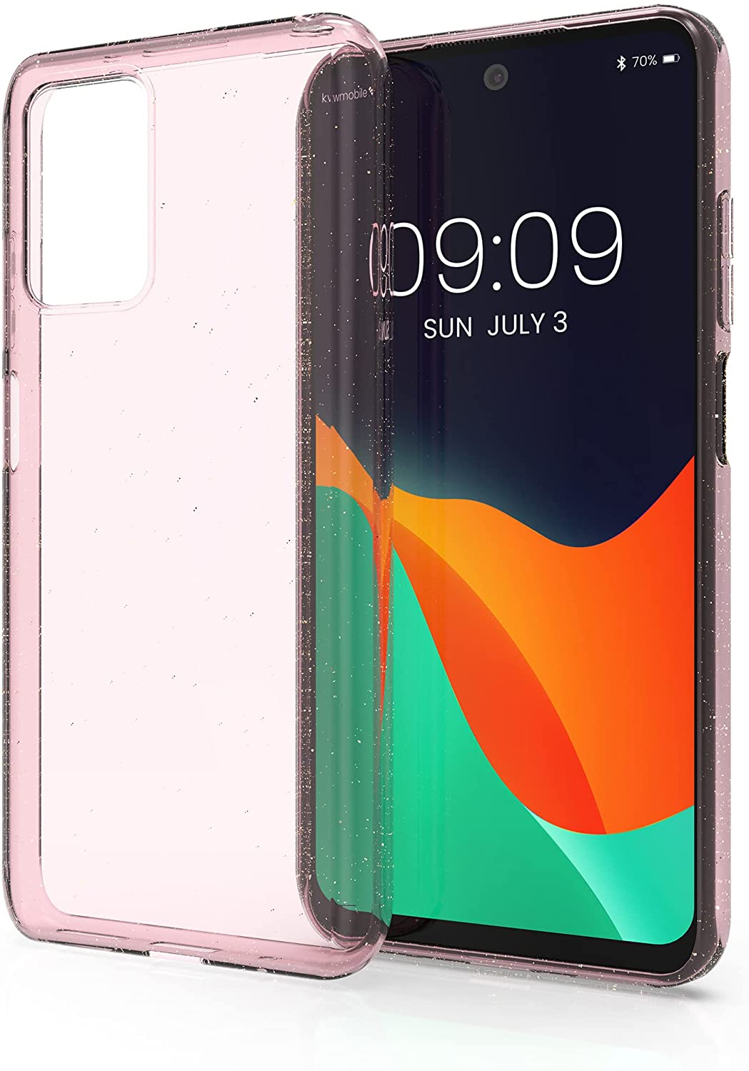 KW Xiaomi Redmi 10 Θήκη Σιλικόνης TPU Design Glitter Uniform - Διάφανη / Silver Pink - 56839.02