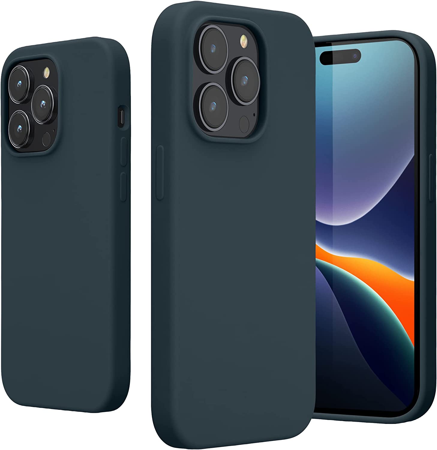 KW iPhone 14 Pro Θήκη Σιλικόνης TPU - Dark Slate - 59073.202