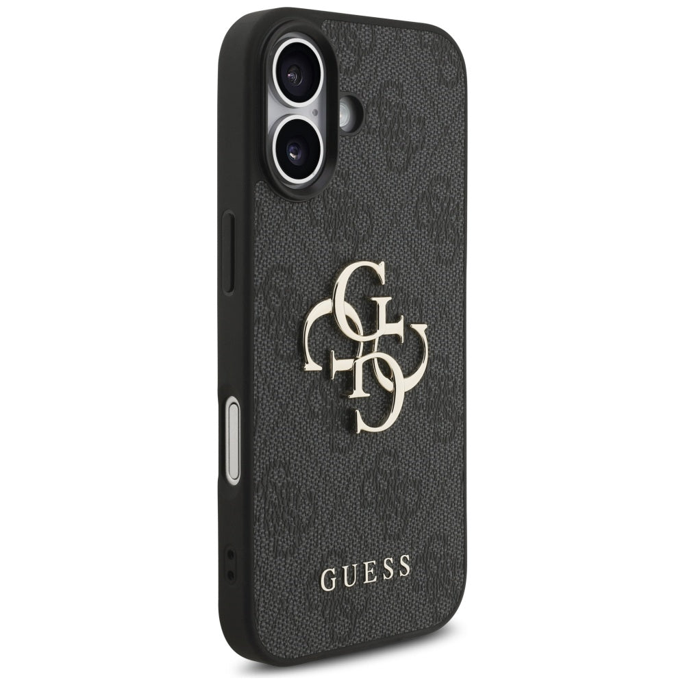 Guess iPhone 17 - 4G Strap 4G Classic Logo - Σκληρή Θήκη με Επένδυση Συνθετικού Δέρματος και Λουράκι - Black - GUHCP17SP4GMGSK