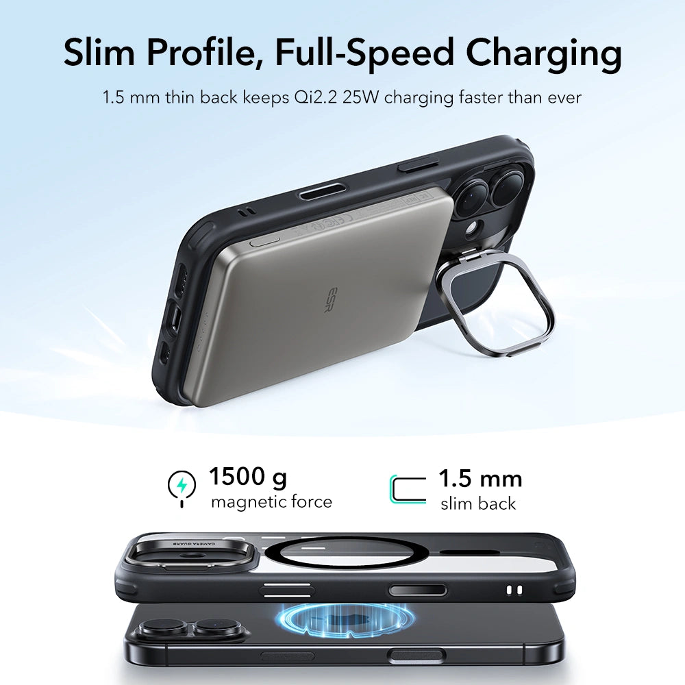 ESR iPhone 17 - Classic Hybrid Kickstand MagSafe - Σκληρή Θήκη με Πλαίσιο Σιλικόνης και MagSafe - Διάφανη / Black