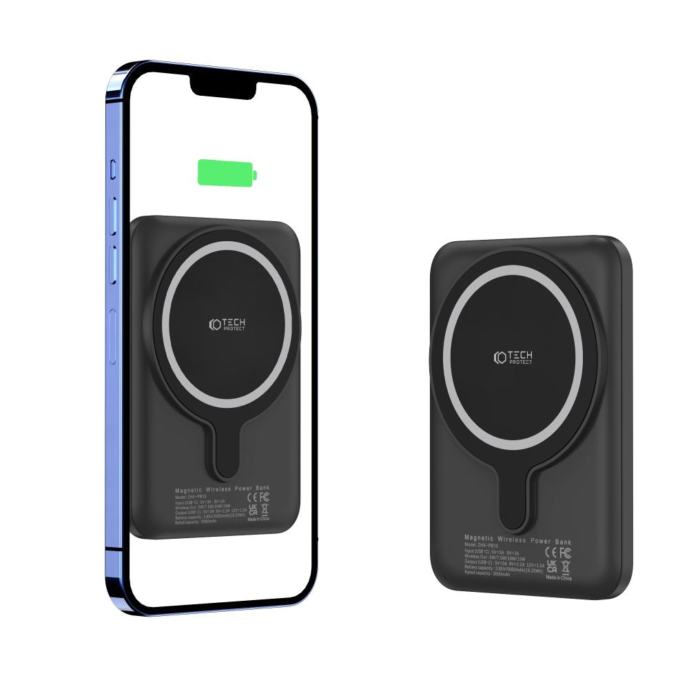 Tech-Protect PB10 Lifemag MagSafe PowerBank Μαγνητικό PowerBank Κινητού 5000 mAh - Black