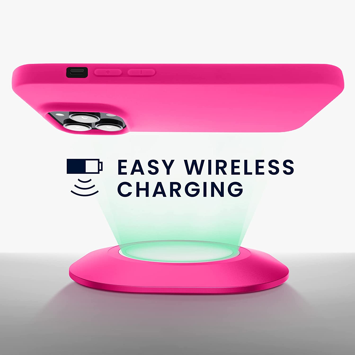 KW iPhone 14 Pro Λεπτή Θήκη Σιλικόνης TPU - Neon Pink - 59077.77