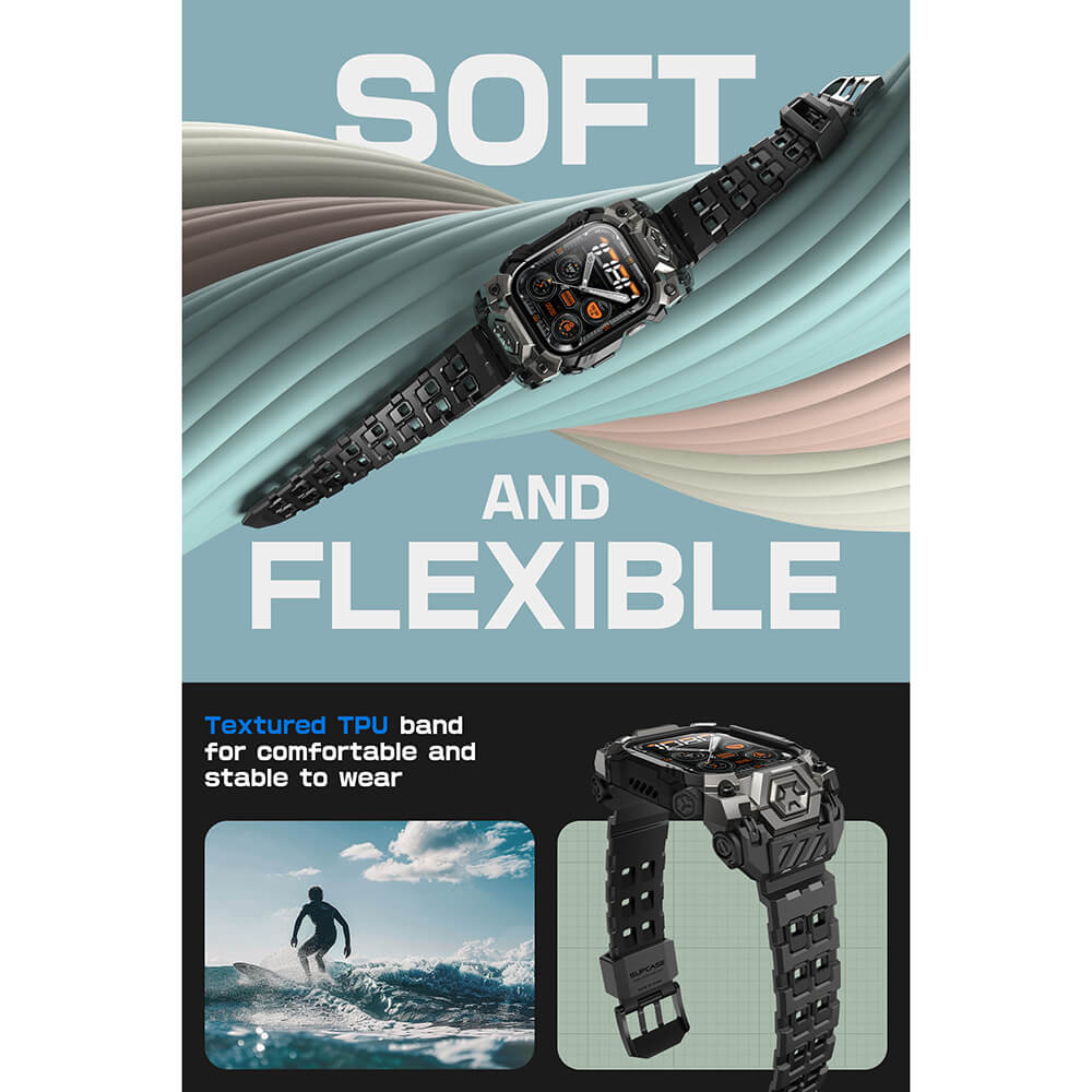 Supcase Λουράκι Apple Watch 10/11 - 46mm Unicorn Beetle Ore Λουράκι με Θήκη Προστασίας - Black