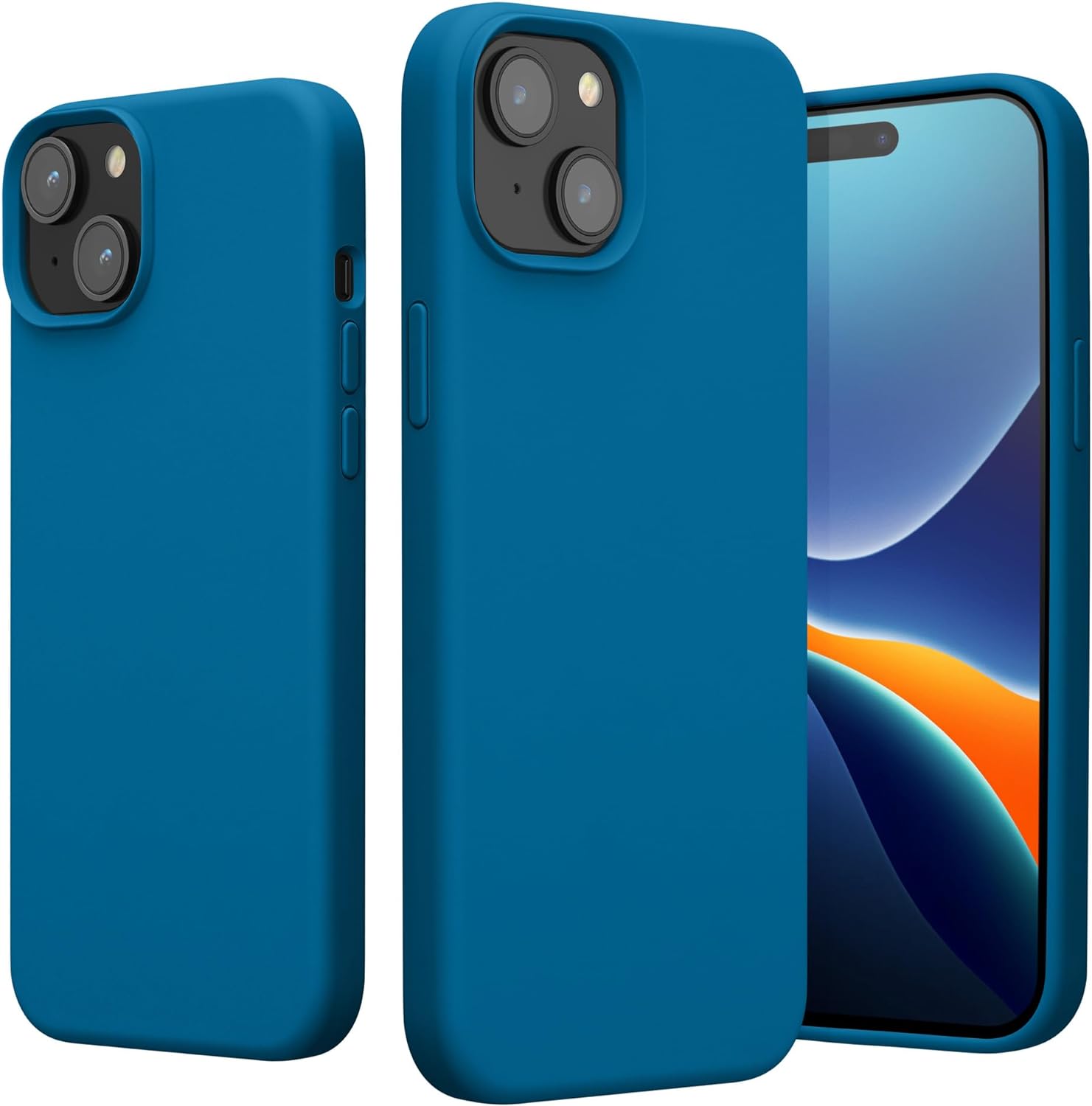 KW iPhone 15 Plus Θήκη Σιλικόνης Rubberized TPU - Blue Reef - 61954.228