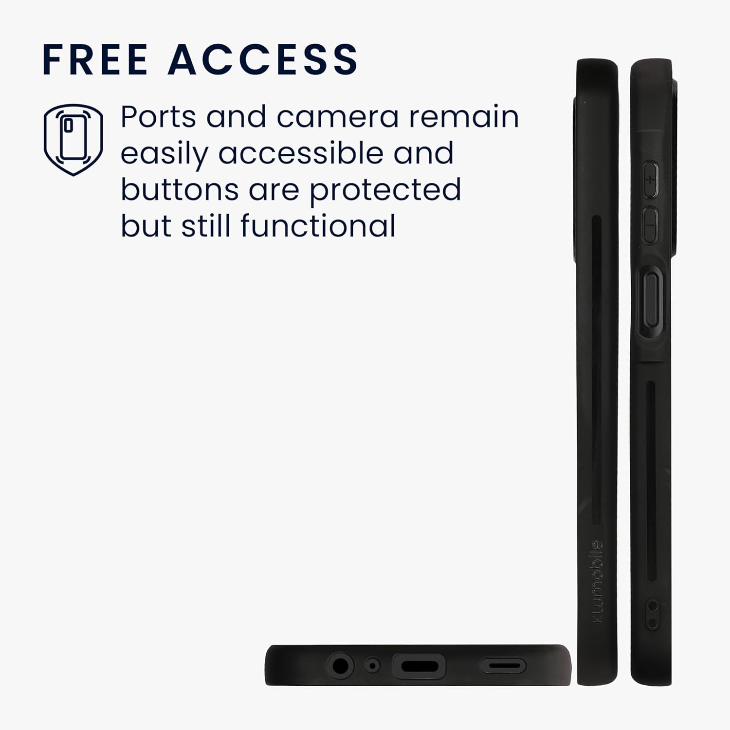 KW Samsung Galaxy A15 4G / A15 5G Θήκη από Φυσικό Ξύλο και Carbon - Dark Brown / Black