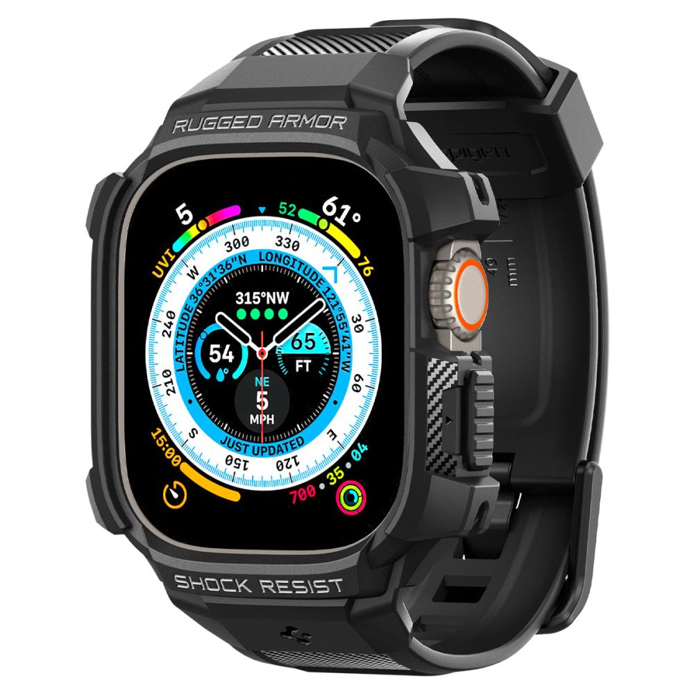 Spigen Λουράκι Apple Watch Ultra (1/2/3) - 49mm Rugged Armor Pro - Black