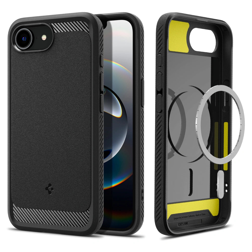 Spigen iPhone 16e Rugged Armor Mag Θήκη TPU με MagSafe - Matte Black