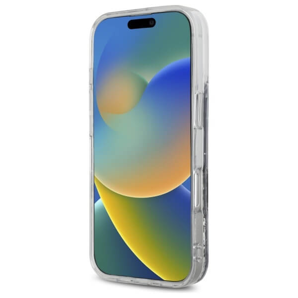 DKNY iPhone 16 Pro Max - Liquid Glitter Arch Logo - Σκληρή Θήκη με Πλαίσιο Σιλικόνης - Black