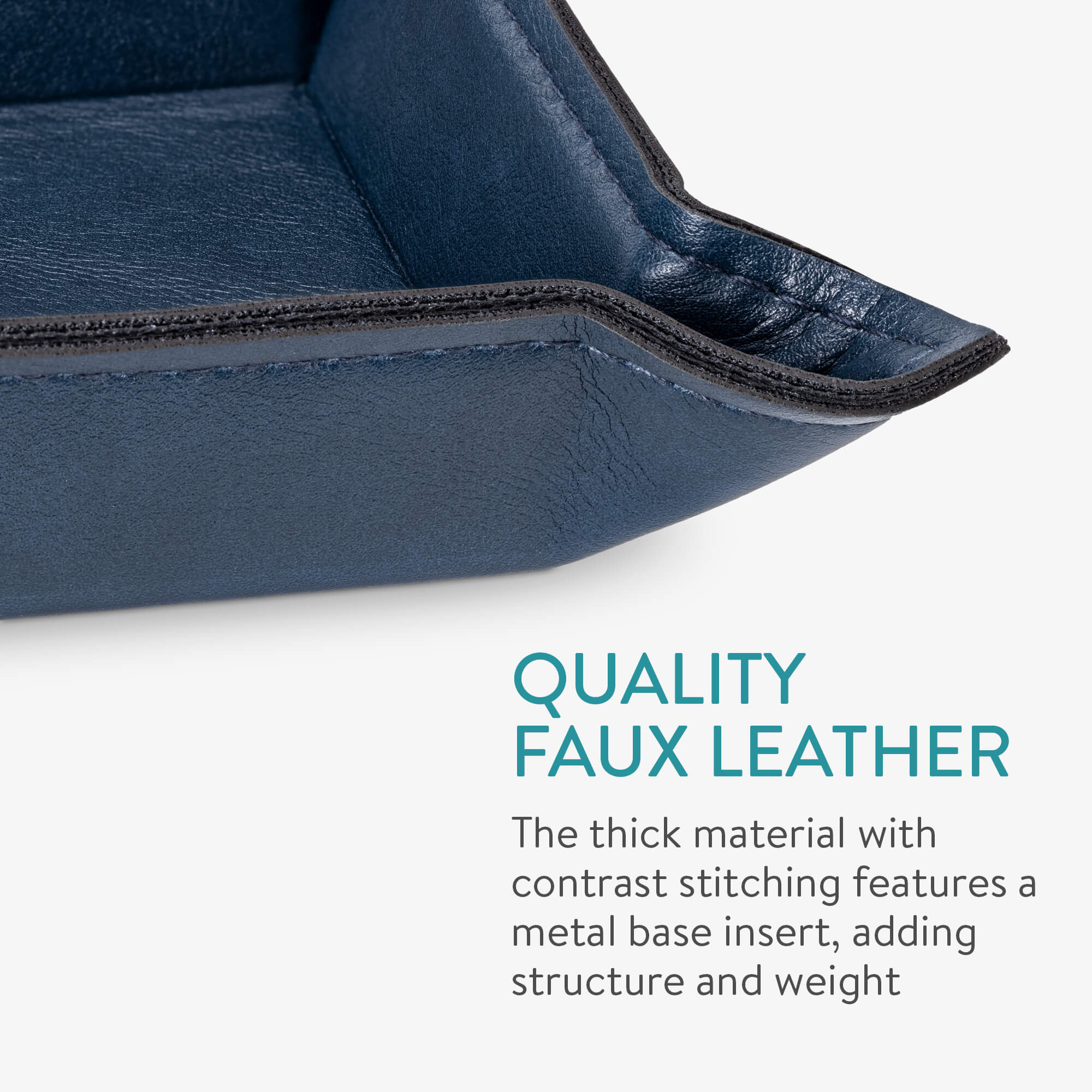 Navaris Σετ με 2 Δίσκους Αποθήκευσης από Δερματίνη - Dark Blue - 53480.02.17