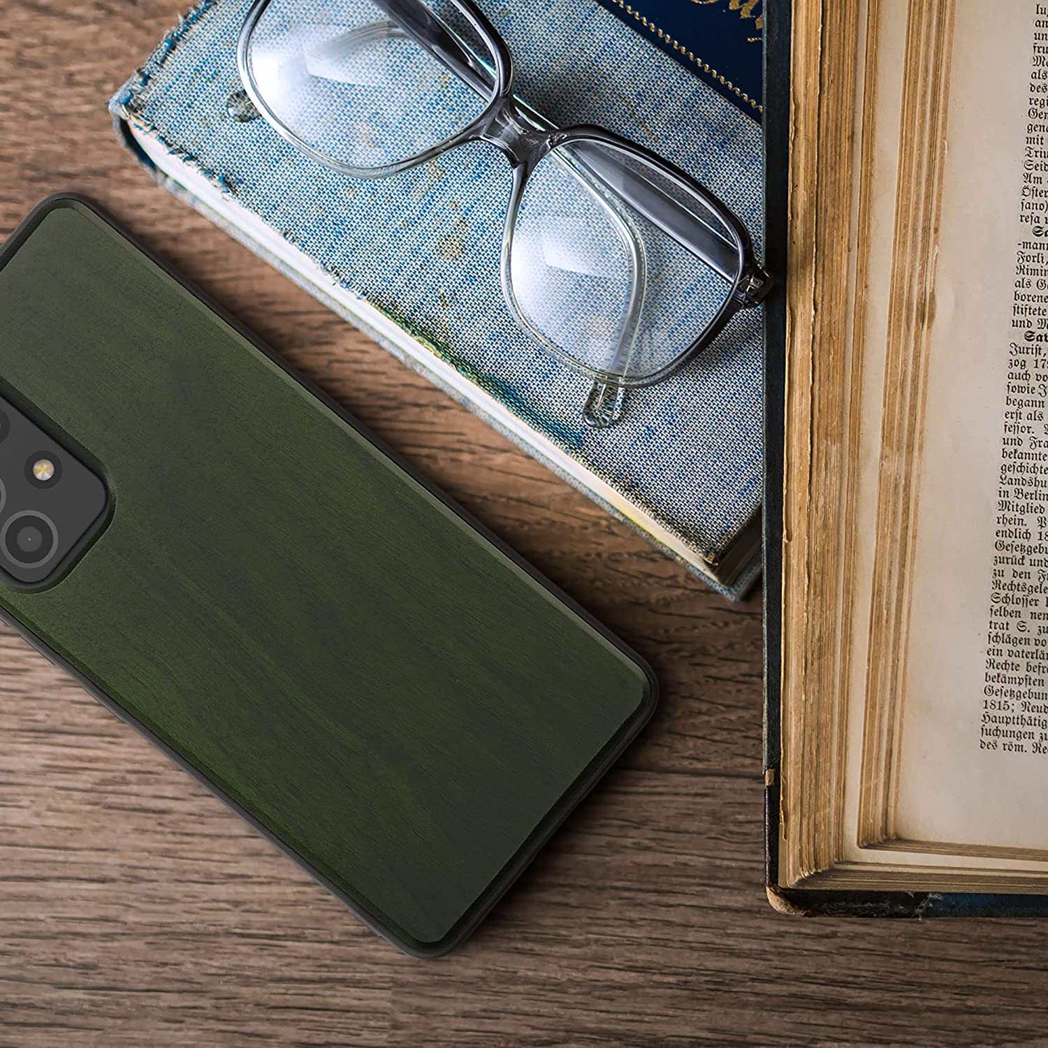 KW Samsung Galaxy A53 5G Θήκη από Φυσικό Ξύλο - Dark Green - 57997.80
