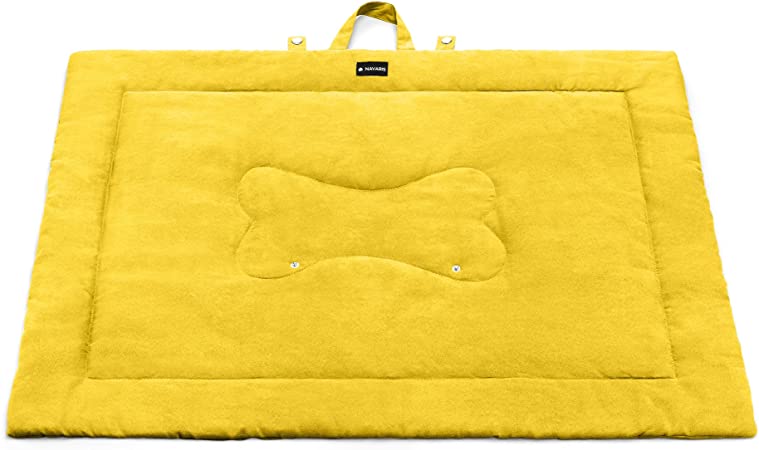 Navaris Φορητό Κρεβάτι για Κατοικίδια - 86.5 x 65 x 1 cm - Yellow - 55579.06