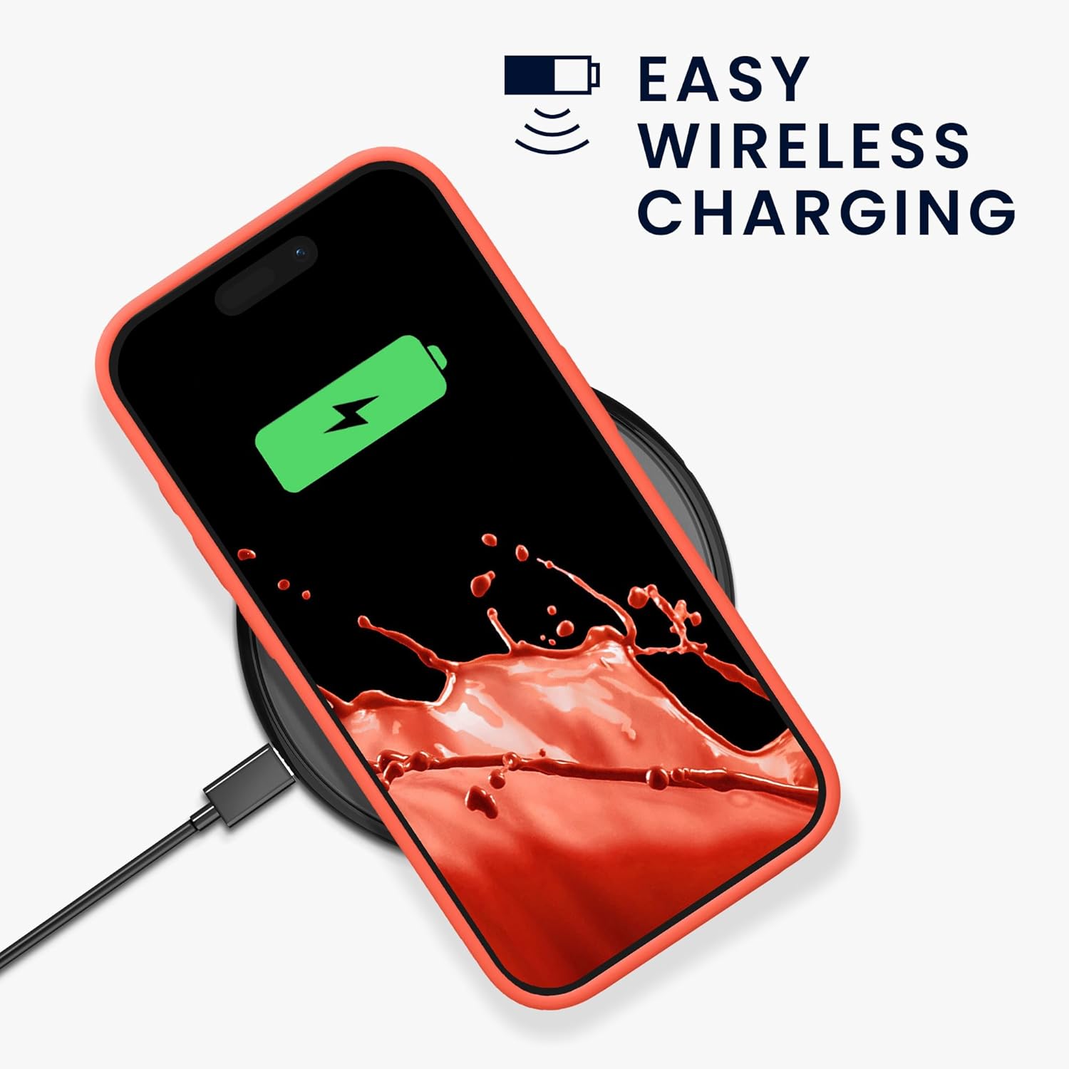 KW iPhone 15 Pro Θήκη Σιλικόνης Rubberized TPU - Luminous Coral