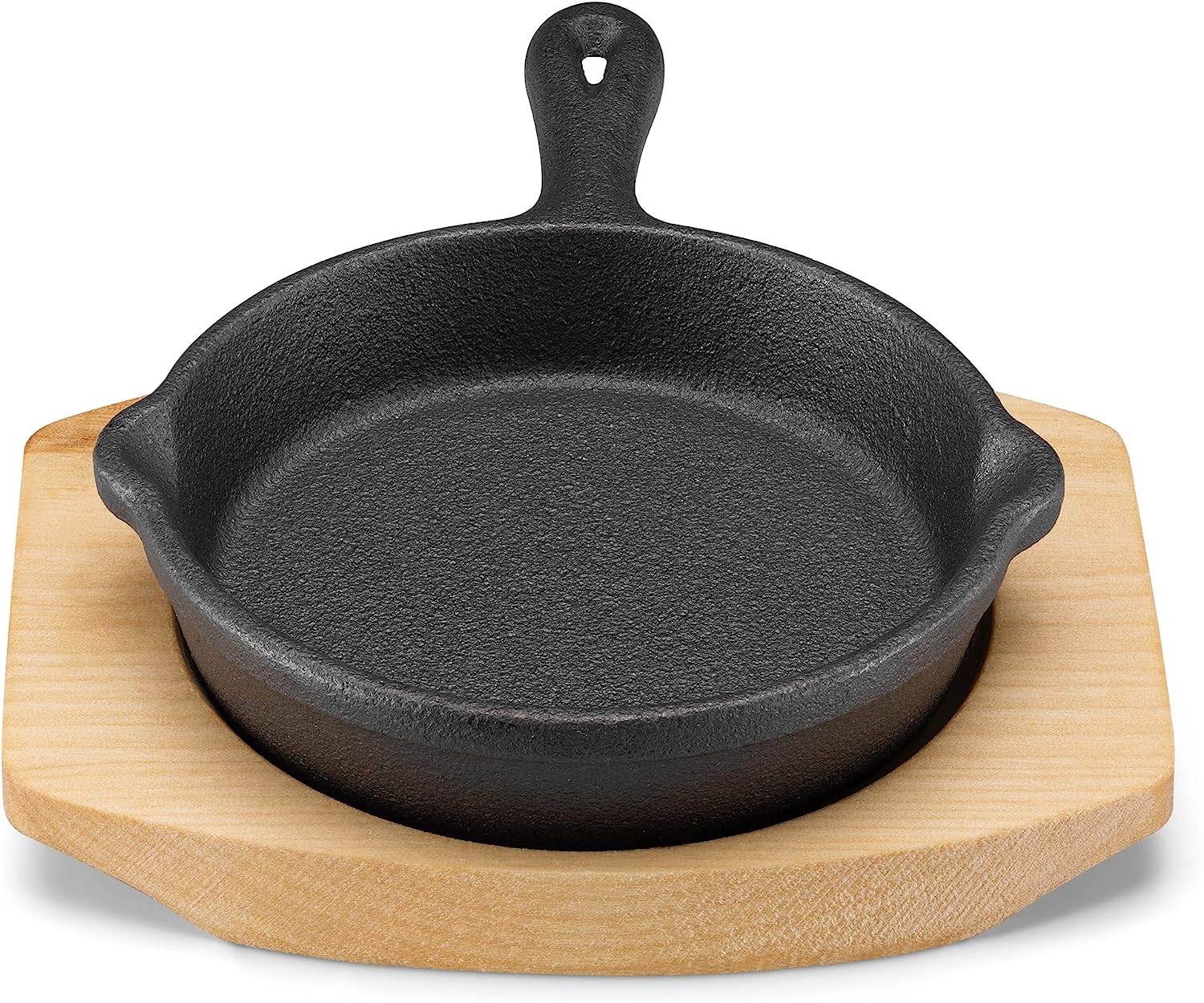 Navaris Μίνι Τηγάνι από Χυτοσίδηρο με Ξύλινη Βάση - 10.2 cm - Black - 60343.01