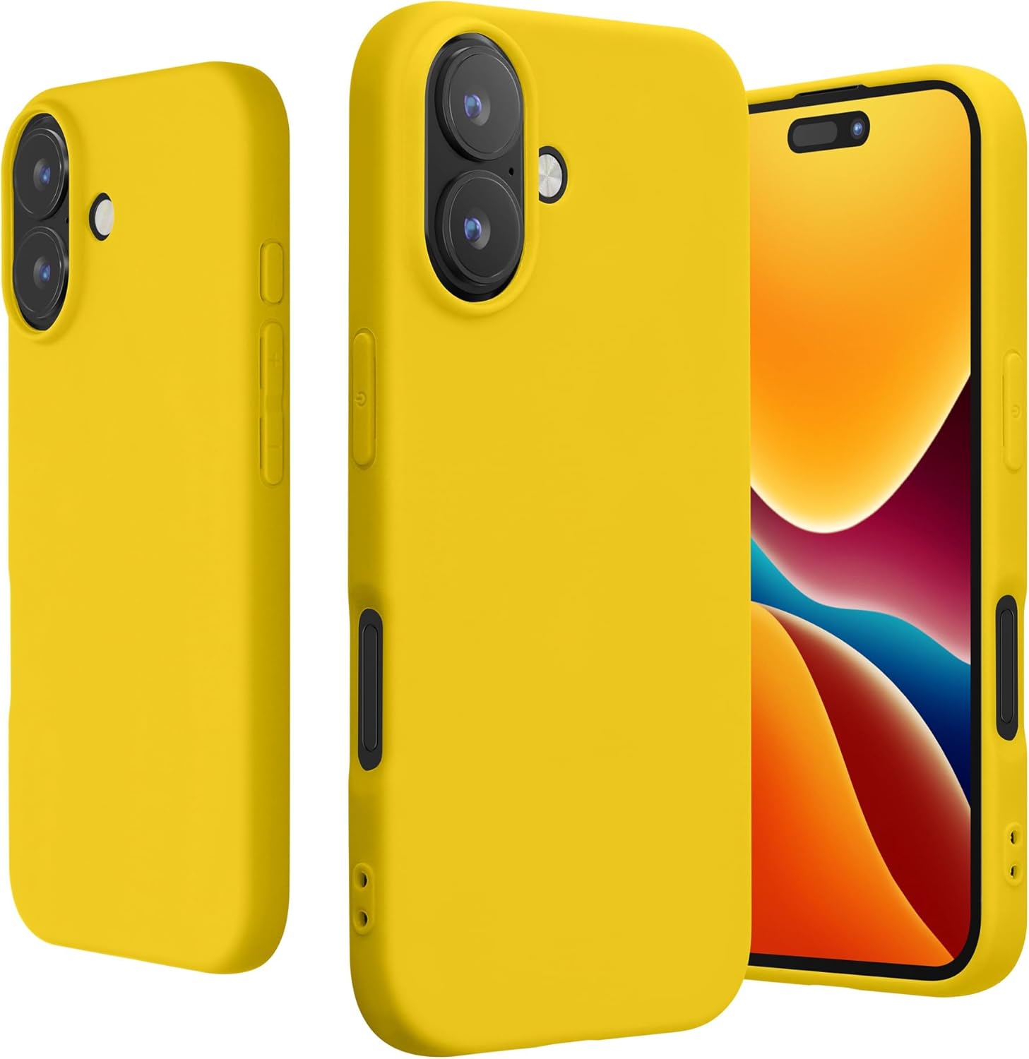 KW iPhone 16 Λεπτή Θήκη Σιλικόνης TPU - Bright Yellow