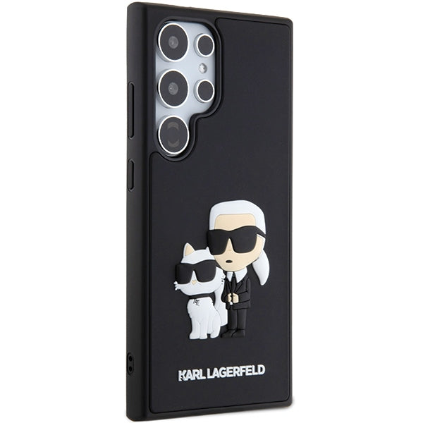 Karl Lagerfeld Samsung Galaxy S24 Ultra - 3D Rubber Karl and Choupette Σκληρή Θήκη με Πλαίσιο Σιλικόνης - Black - KLHCS24L3DRKCNK