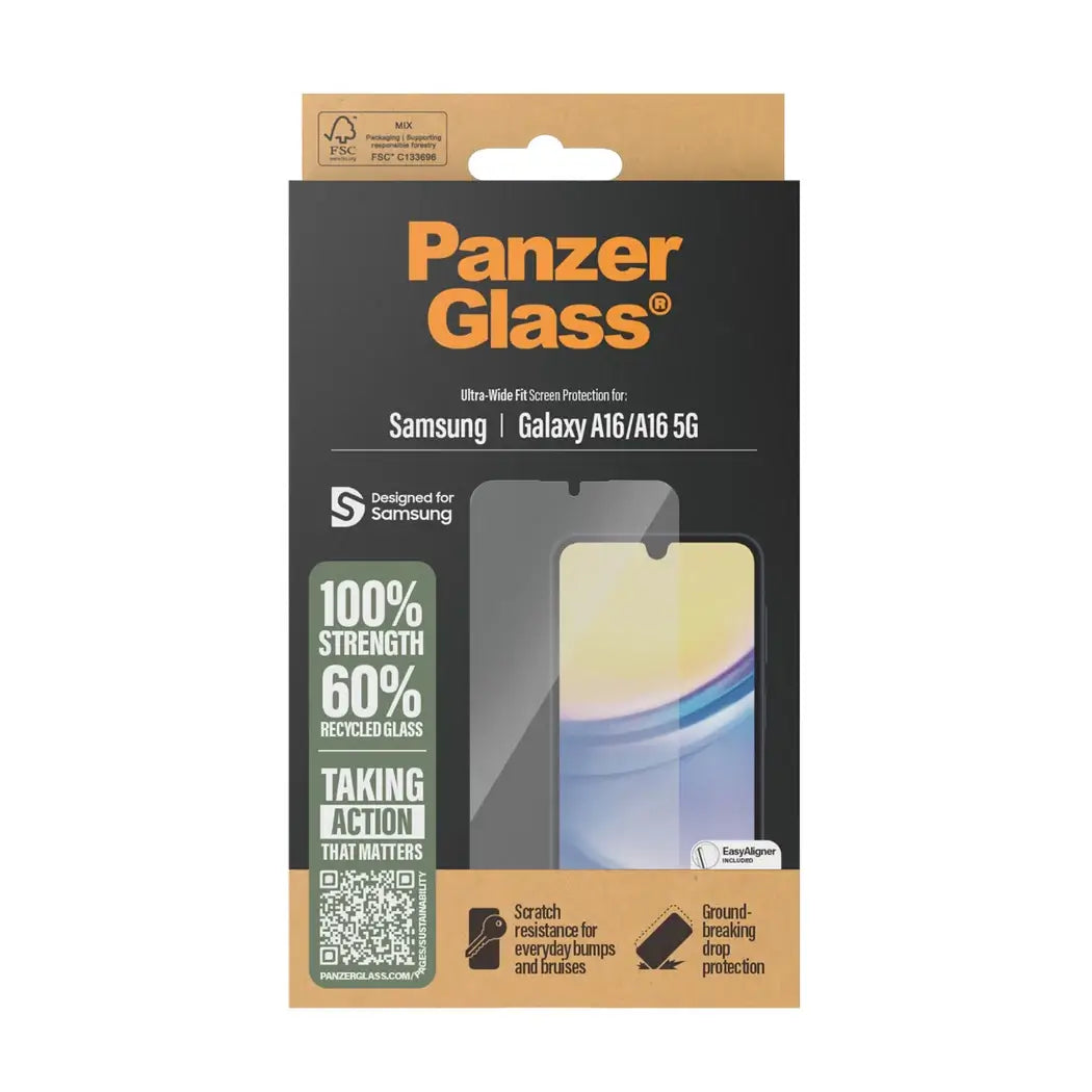 PanzerGlass Samsung Galaxy A16 4G / A16 5G - Ultra-Wide Fit Case Friendly Full Screen Αντιχαρακτικό Γυαλί Οθόνης - Διάφανο