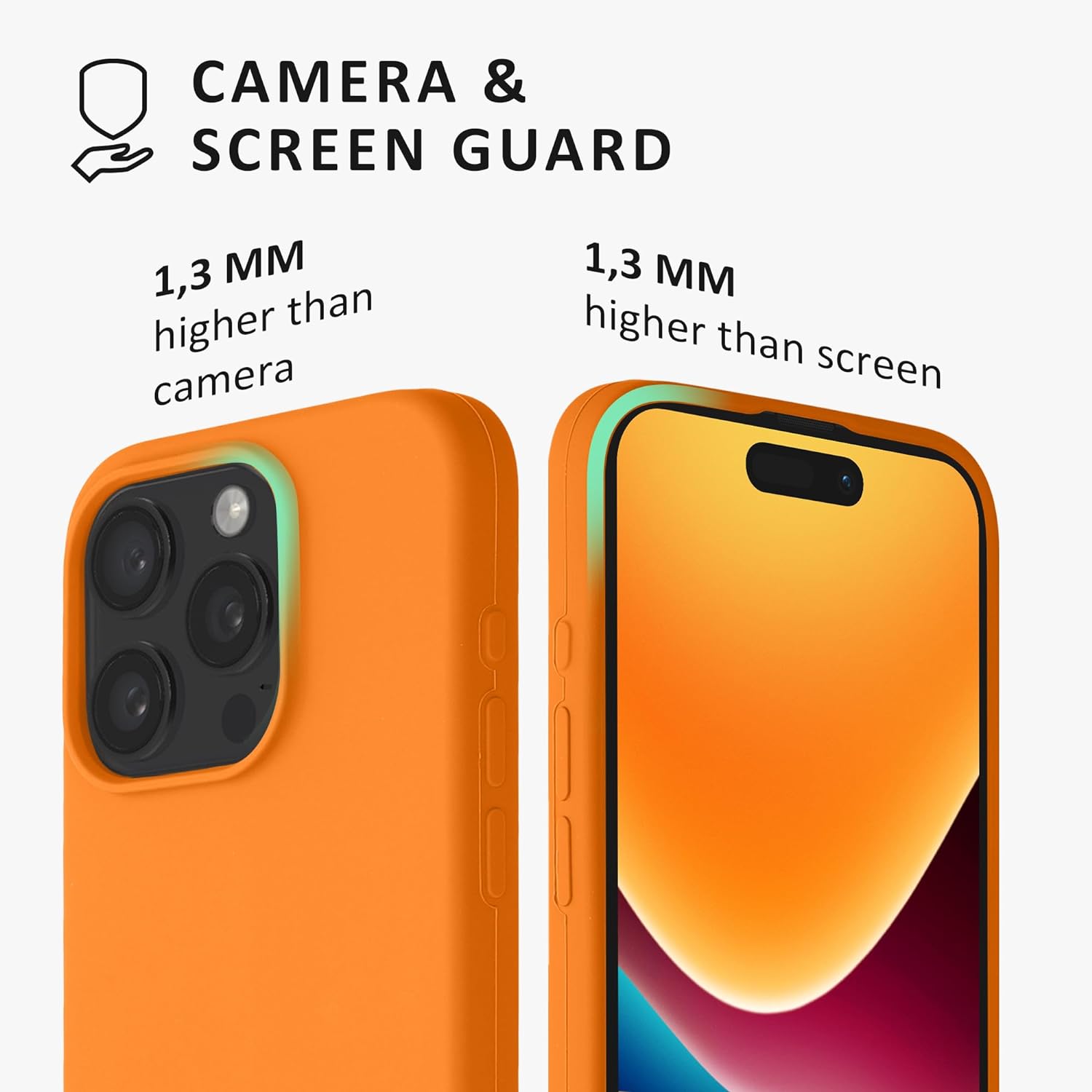Kalibri iPhone 15 Pro Θήκη Σιλικόνης Rubberized TPU - Fruity Orange
