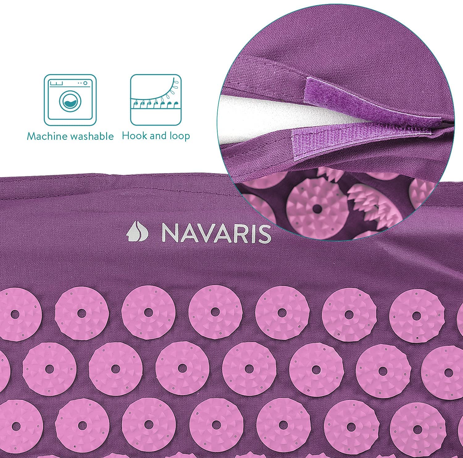 Navaris 2-in-1 Acupressure Mat and Pillow Set Σετ 2 σε 1 Χαλάκι και Μαξιλάρι Μασάζ - Purple - 43899.26.01