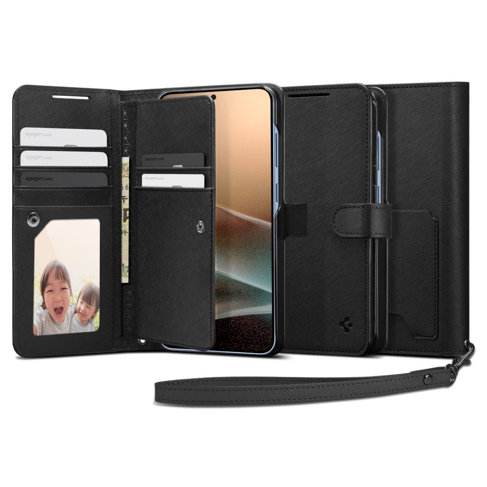 Spigen Samsung Galaxy S25 Plus Wallet S Θήκη Πορτοφόλι από Δερματίνη - Black
