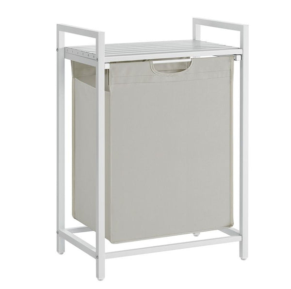 Vasagle Καλάθι Απλύτων με Ράφι - 65L - White - BLH101W01