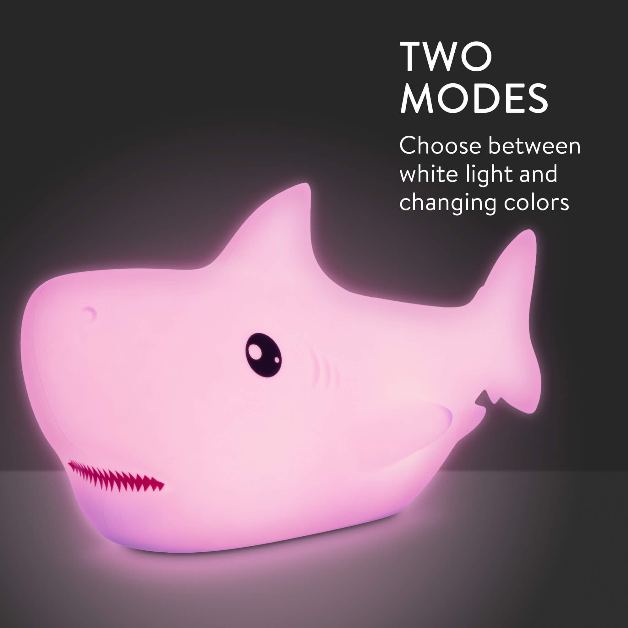 Navaris LED Night Light RGB - Παιδικό Νυχτερινό Φως με Αλλαγή Χρωμάτων - Design Shark - White - 55004.02.01